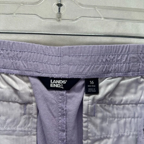 Lands' End Shorts Womens Size 16 Chino Elastic Waist Walking Cotton Blend Purple - Picture 7 of 10